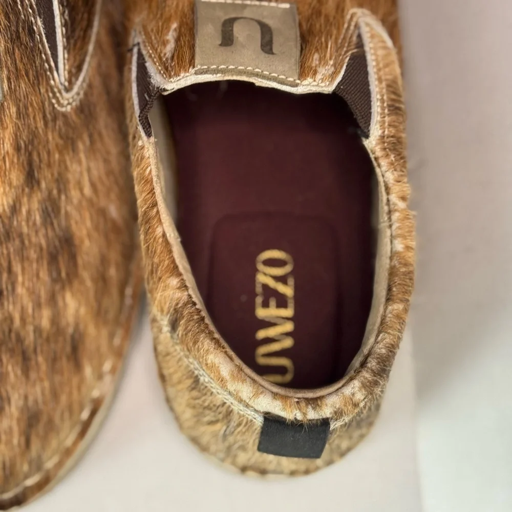 UWEZO Brown Cowhide Slip-On Shoes Size 9.5